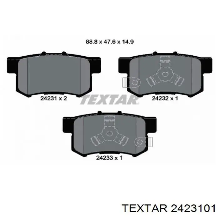 Compre 2423101 Textar Sapatas do freio traseiras de disco
