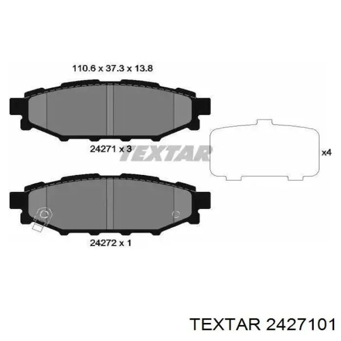 Sapatas do freio traseiras de disco Textar 2427101 preço, a partir de 22,45 USD