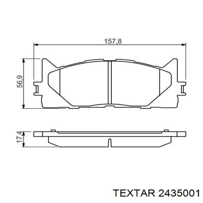 Compre 2435001 Textar Sapatas do freio dianteiras de disco
