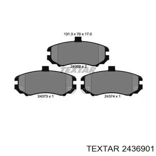 Sapatas do freio dianteiras de disco Textar 2436901 preço, a partir de 38,36 USD