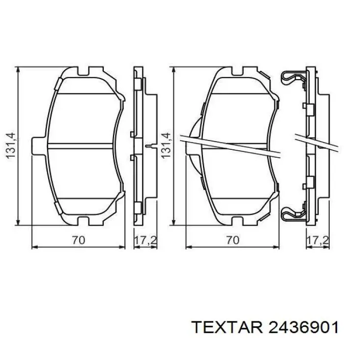 Compre 2436901 Textar Sapatas do freio dianteiras de disco