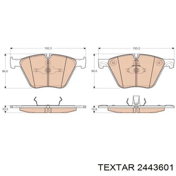 Compre 2443601 Textar Sapatas do freio dianteiras de disco