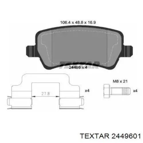 Compre 2449601 Textar Sapatas do freio traseiras de disco
