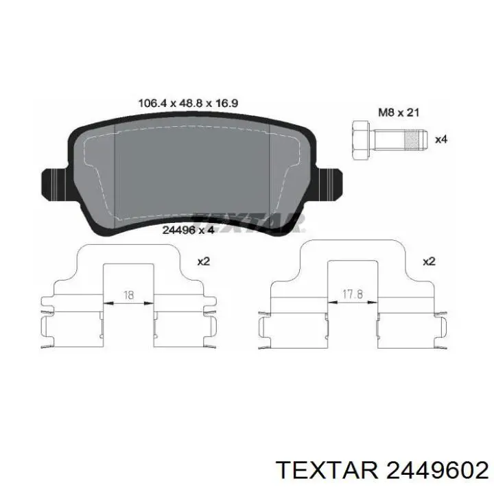 Compre 2449602 Textar Sapatas do freio traseiras de disco