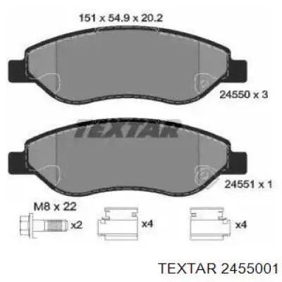 Sapatas do freio dianteiras de disco Textar 2455001 preço, a partir de 36,68 USD