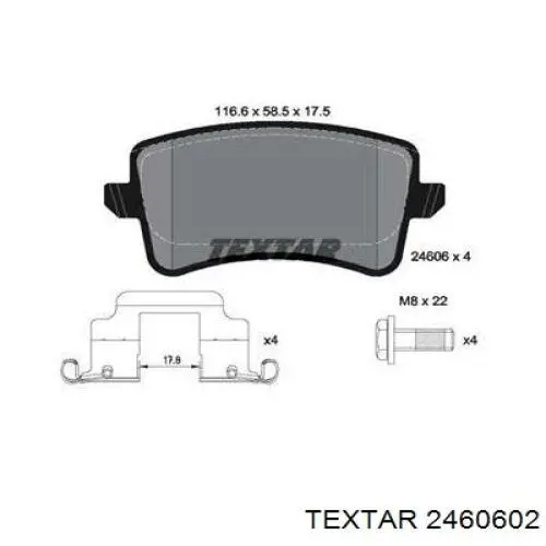 Compre 2460602 Textar Sapatas do freio traseiras de disco
