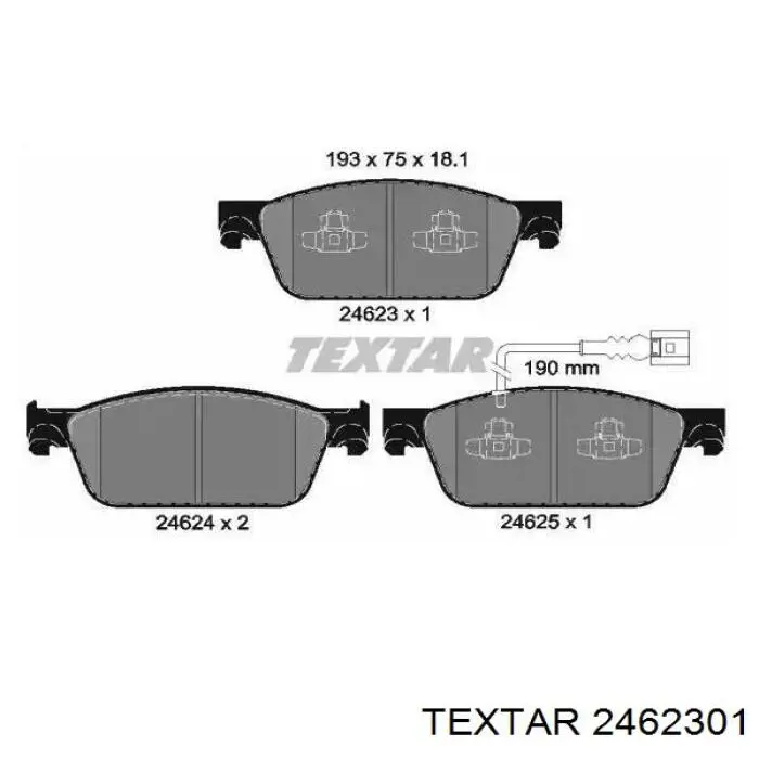 Sapatas do freio dianteiras de disco Textar 2462301 preço, a partir de 61,22 USD