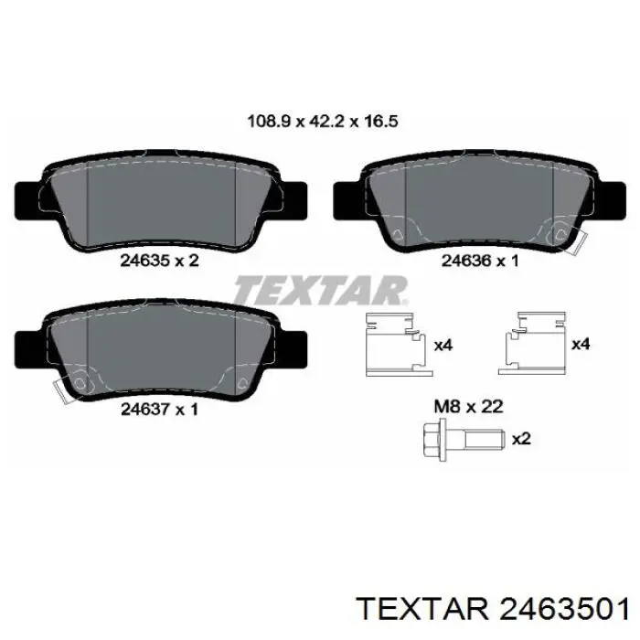 Compre 2463501 Textar Sapatas do freio traseiras de disco