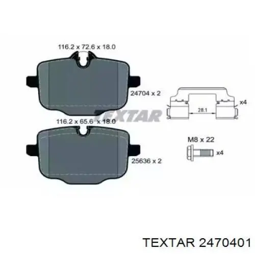 Compre 2470401 Textar Sapatas do freio traseiras de disco