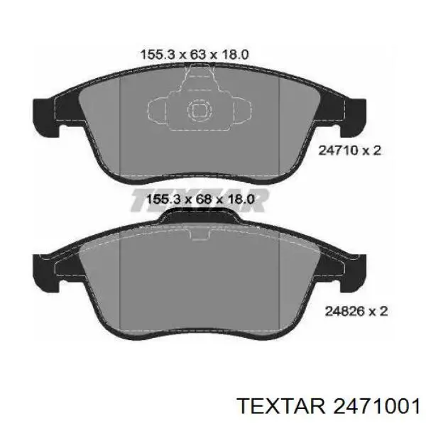 Sapatas do freio dianteiras de disco Textar 2471001 preço, a partir de 33,57 USD