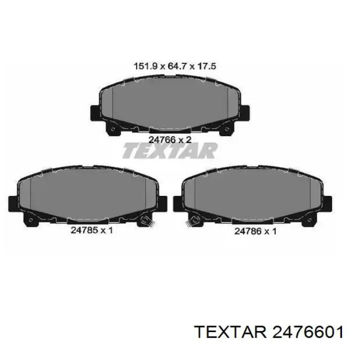 Sapatas do freio dianteiras de disco Textar 2476601 preço, a partir de 43,87 USD