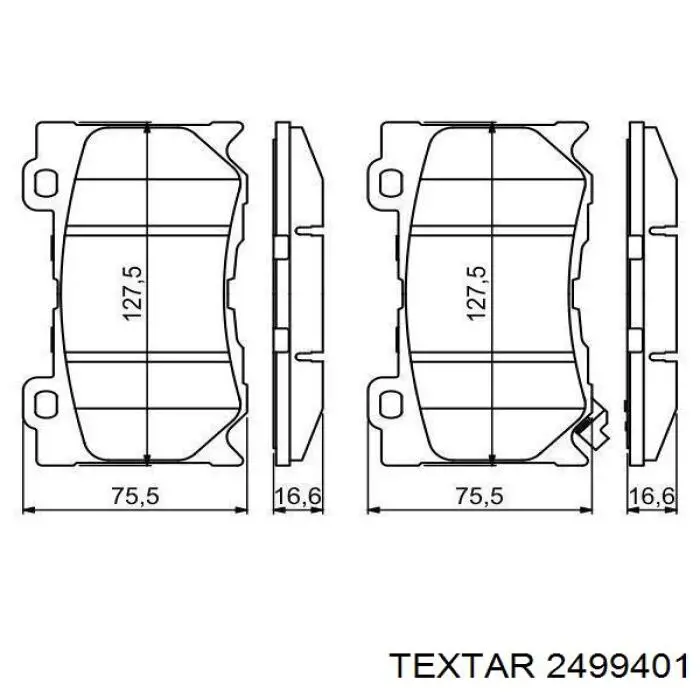 Compre 2499401 Textar Sapatas do freio dianteiras de disco