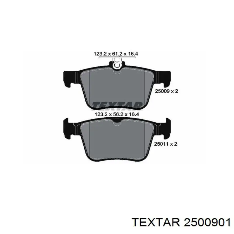 Compre 2500901 Textar Sapatas do freio traseiras de disco