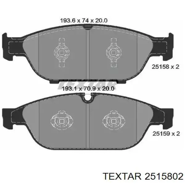 Sapatas do freio dianteiras de disco Textar 2515802 preço, a partir de 66,36 USD