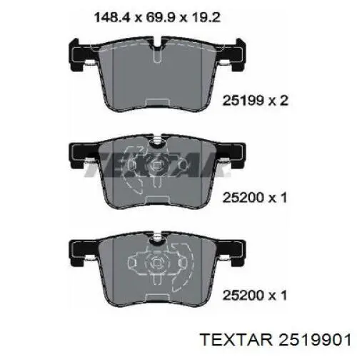 Compre 2519901 Textar Sapatas do freio dianteiras de disco