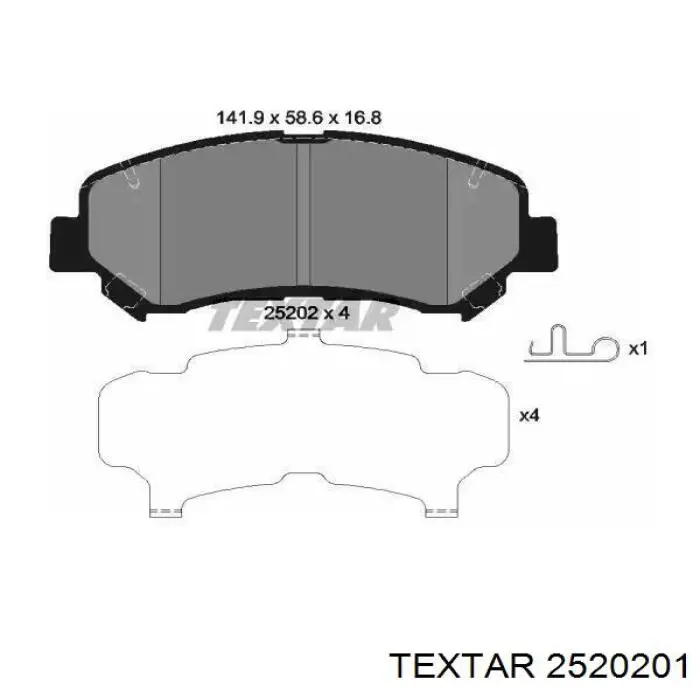 Sapatas do freio dianteiras de disco Textar 2520201 preço, a partir de 29,94 USD