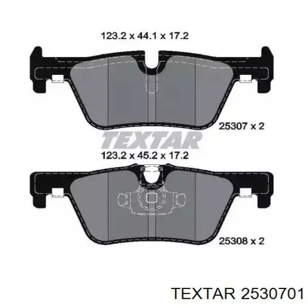 Sapatas do freio traseiras de disco Textar 2530701 preço, a partir de 35,43 USD
