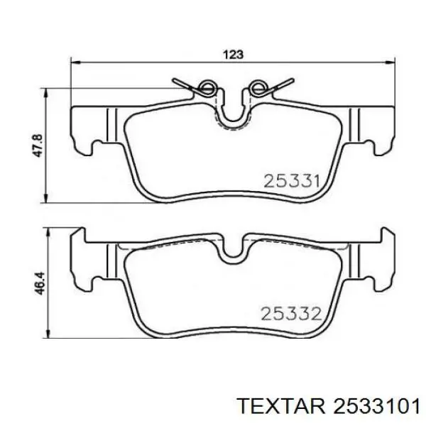Compre 2533101 Textar Sapatas do freio traseiras de disco