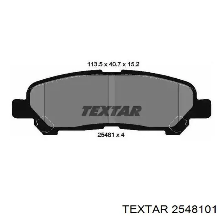 Sapatas do freio traseiras de disco Textar 2548101 preço, a partir de 36,04 USD