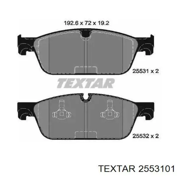 Sapatas do freio dianteiras de disco Textar 2553101 preço, a partir de 63,46 USD