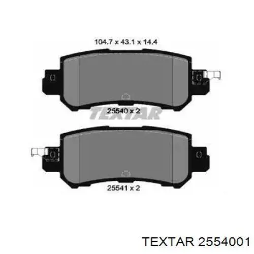 Compre 2554001 Textar Sapatas do freio traseiras de disco