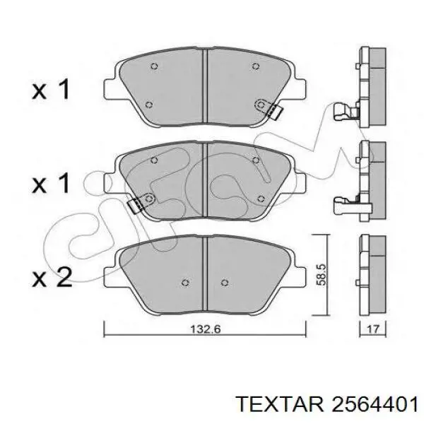 Compre 2564401 Textar Sapatas do freio dianteiras de disco