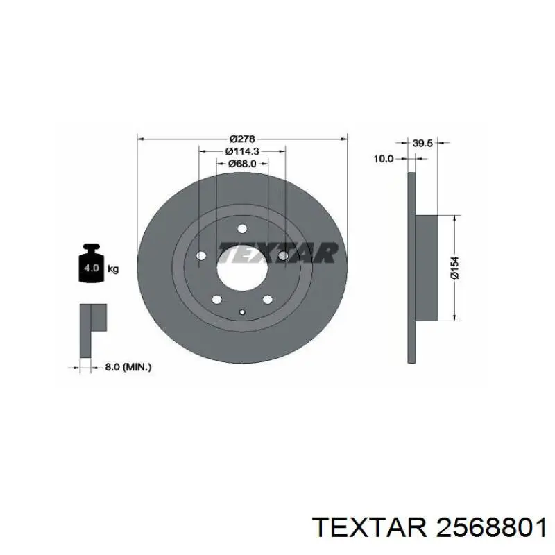 Compre 2568801 Textar Sapatas do freio traseiras de disco