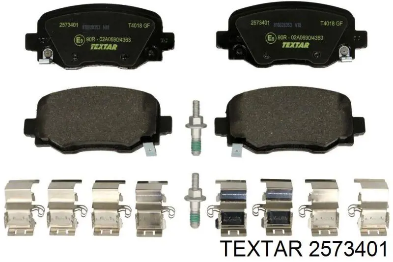 2573401 Textar Sapatas do freio traseiras de disco