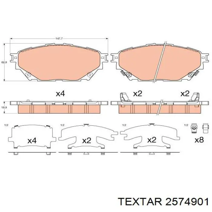Sapatas do freio dianteiras de disco Mitsubishi MK585740 preço, a partir de 36,89 USD