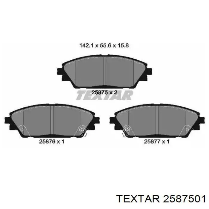 2587501 Textar Sapatas do freio dianteiras de disco