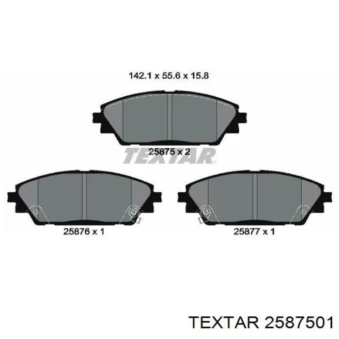 Sapatas do freio dianteiras de disco Textar 2587501 preço, a partir de 32,22 USD