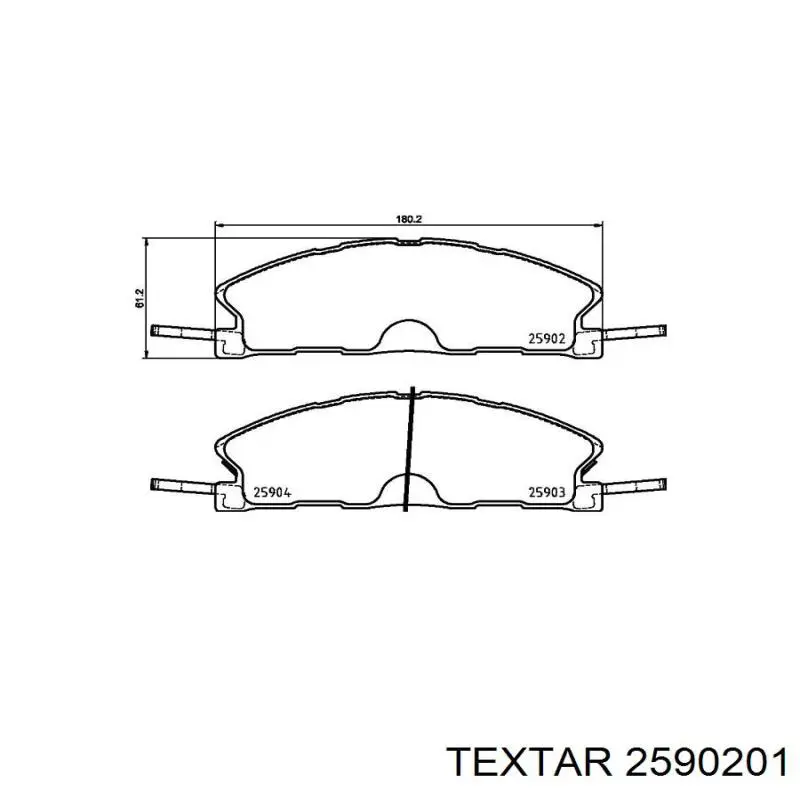 2590201 Textar Sapatas do freio dianteiras de disco