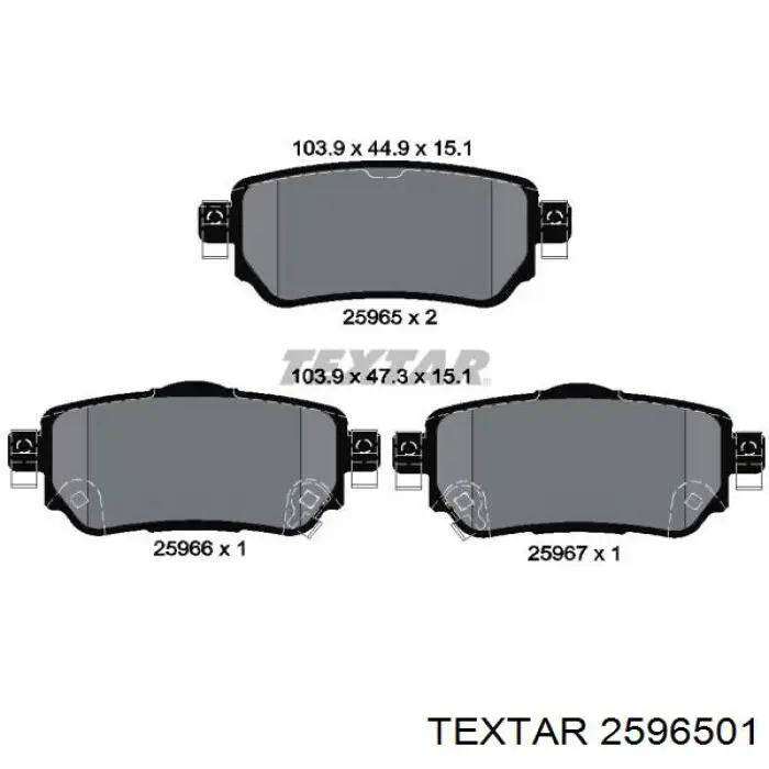 2596501 Textar Sapatas do freio traseiras de disco