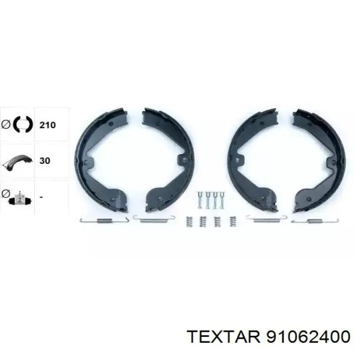 Sapatas do freio de estacionamento Textar 91062400 preço, a partir de 33,38 USD