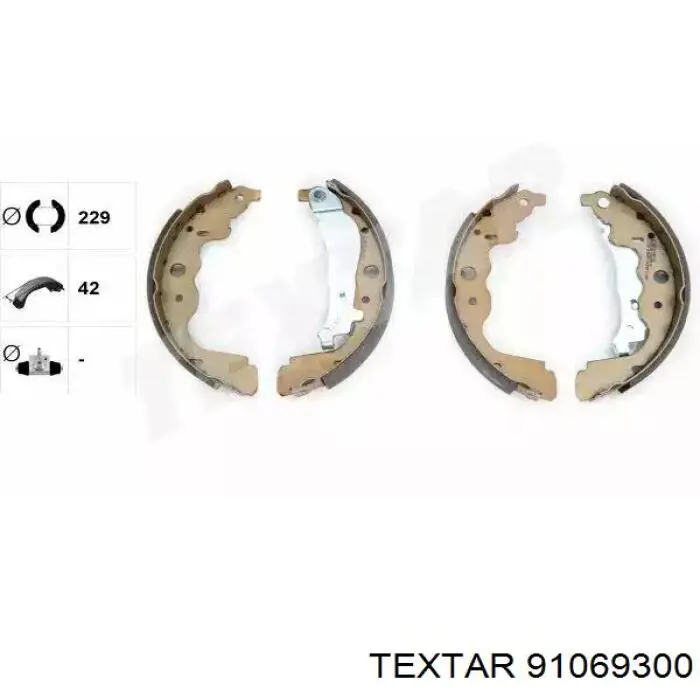 Sapatas do freio traseiras de tambor Textar 91069300 preço, a partir de 38,95 USD