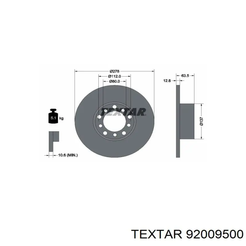Compre 92009500 Textar Disco do freio dianteiro