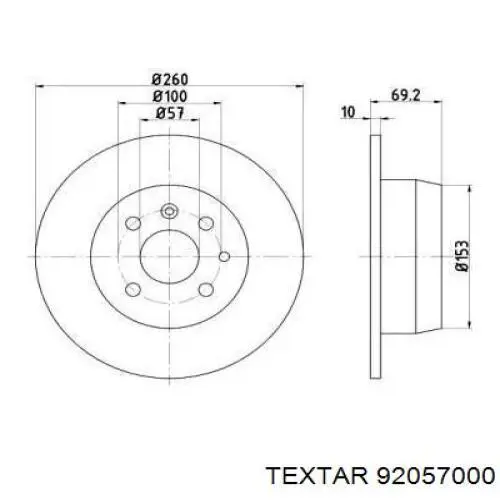 Compre 92057000 Textar Disco do freio traseiro