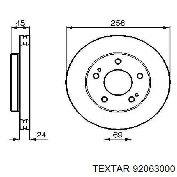 Compre 92063000 Textar Disco do freio dianteiro