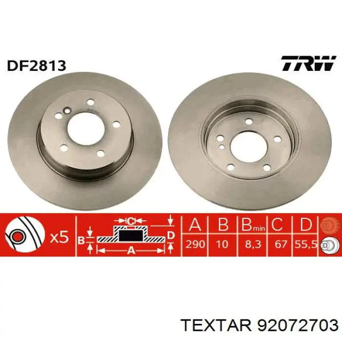 Compre 92072703 Textar Disco do freio traseiro