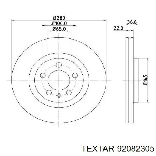 Compre 92082305 Textar Disco do freio dianteiro