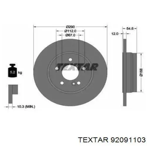 Compre 92091103 Textar Disco do freio traseiro