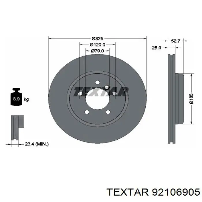 Compre 92106905 Textar Disco do freio dianteiro