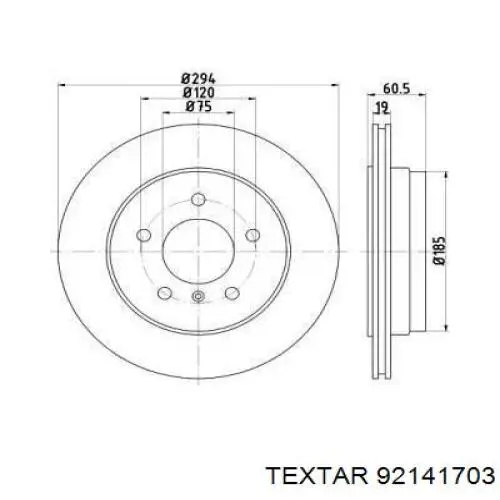 92141703 Textar Disco do freio traseiro