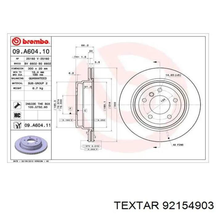 Compre 92154903 Textar Disco do freio traseiro