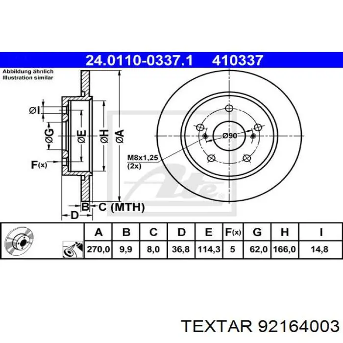 Compre 92164003 Textar Disco do freio traseiro
