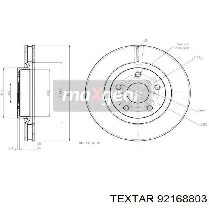 Compre 92168803 Textar Disco do freio dianteiro