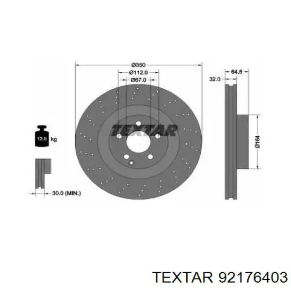Compre 92176403 Textar Disco do freio dianteiro