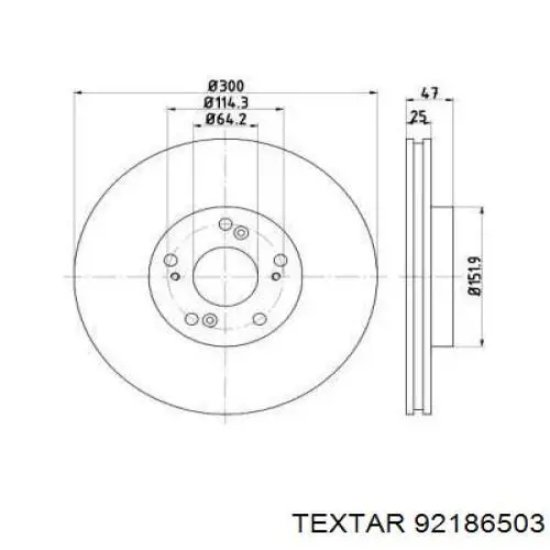 92186503 Textar Disco do freio dianteiro