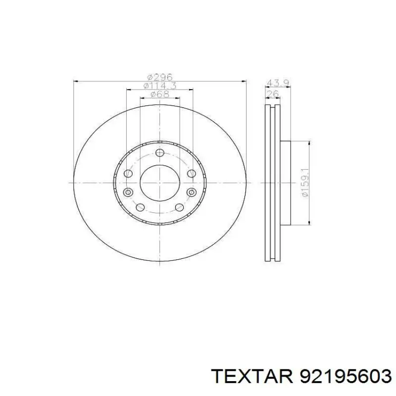 92195603 Textar Disco do freio dianteiro