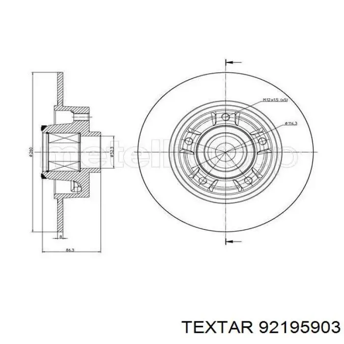 Compre 92195903 Textar Disco do freio traseiro